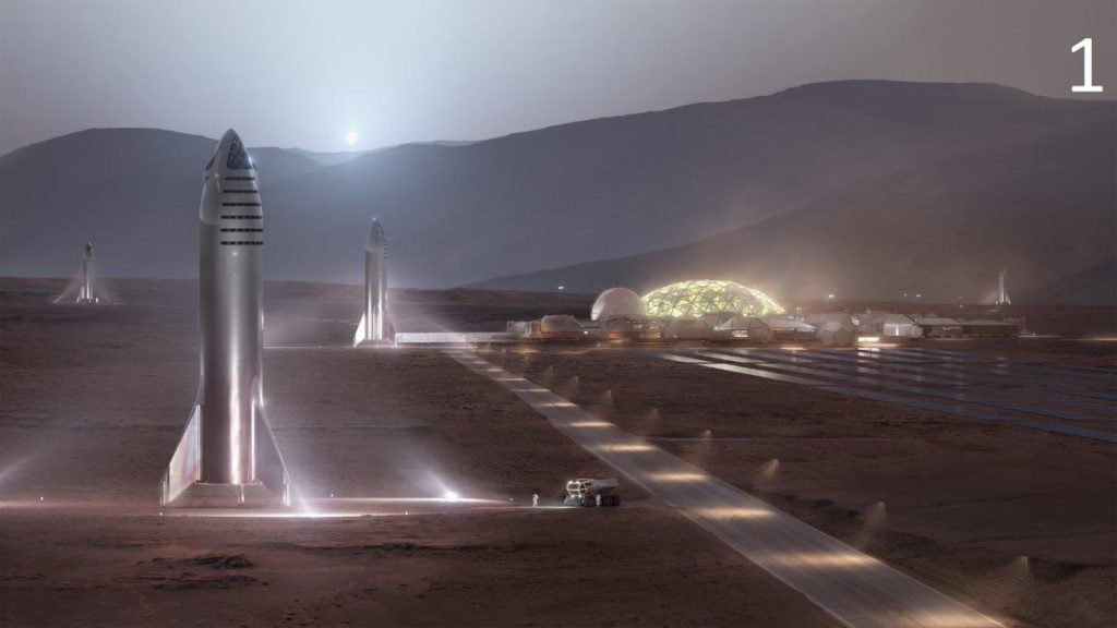 SpaceX Starship model steps toward Mars with first ...